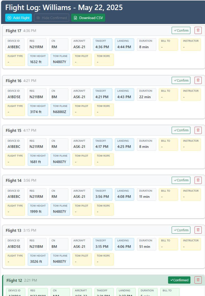 Glider Traffic Logbook Glidertraffic logbook